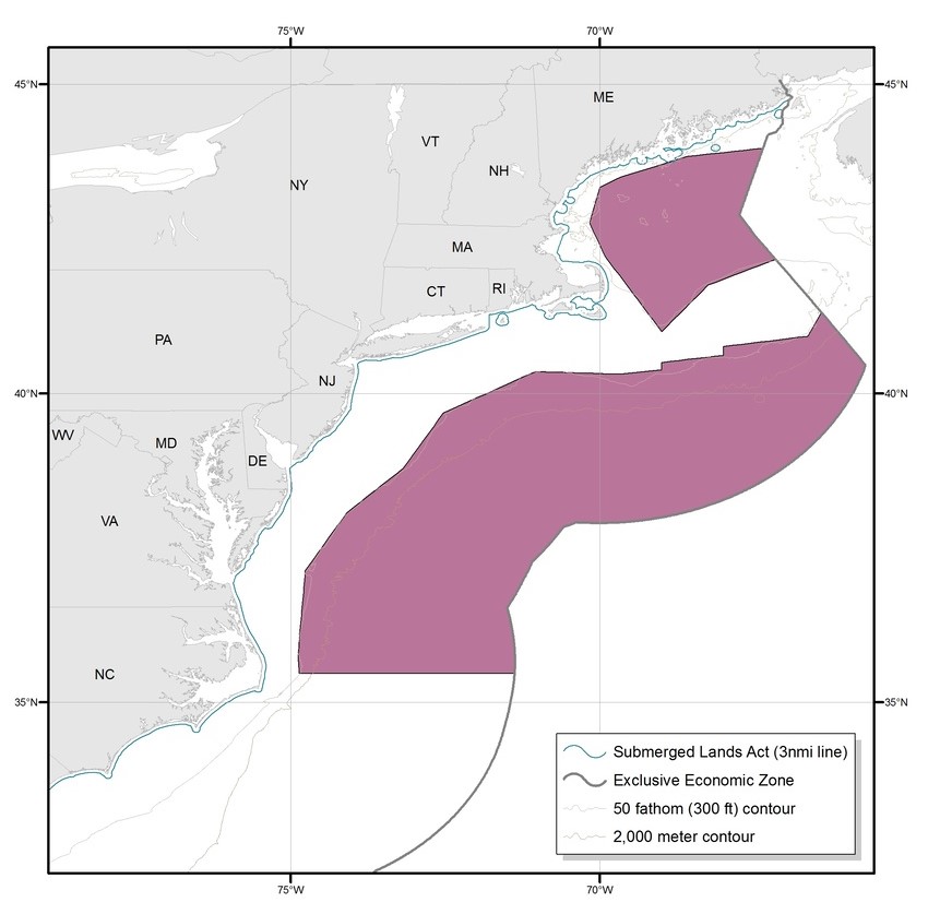 Illex squid exemption area map
