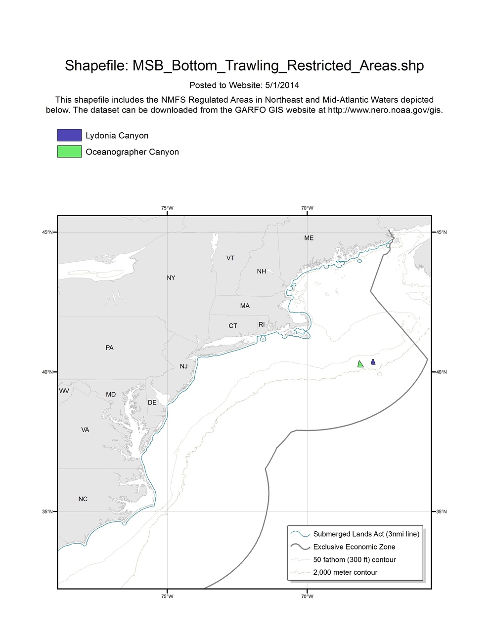 Image: Atlantic Mackerel, Squid, Butterfish Bottom Trawling Restricted Areas