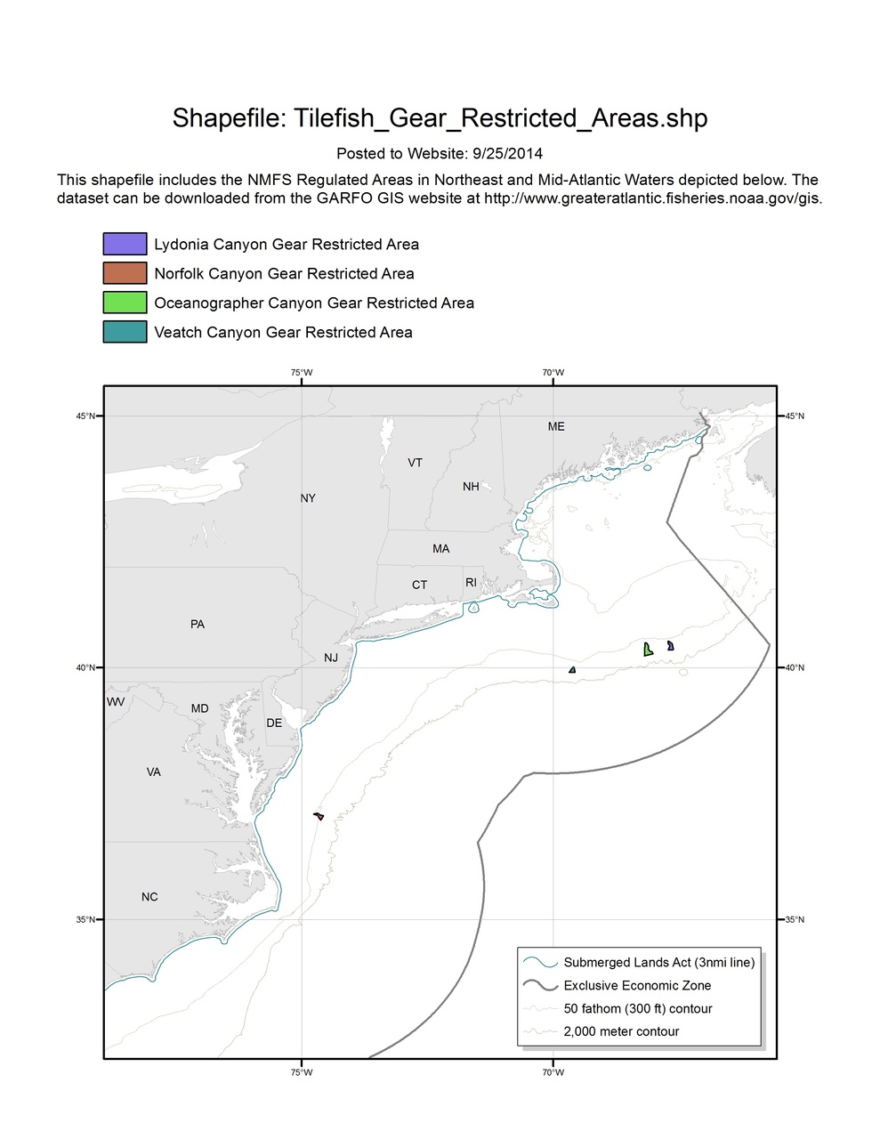 Image: Tilefish Gear Restricted Areas