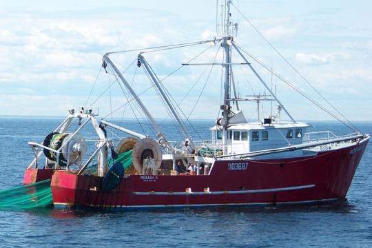 New England commercial fishing trawl vessel.