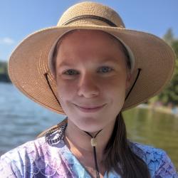 Hannah Colwell in straw  hat.