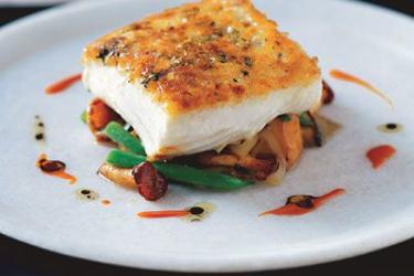 Potato crusted halibut