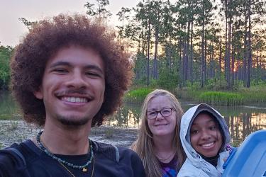 Amin Neal, Dr. Carol Price, and fellow CMAST student Iileyah Braxton (Credit: Amin Neal)