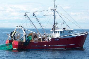 New England commercial fishing trawl vessel.