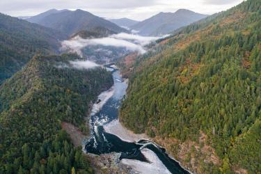 Aerial view of the Klamath River