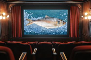 Shad on the big screen. Credit: NOAA graphic, with stock images from AdobeStock