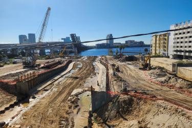 Excavating a new channel for McCoys Creek to replace an 850-foot tunnel that forced the creek underground. Credit: City of Jacksonville