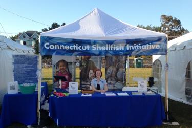Norwalk Oyster Festival booth manned by Julie Rose
