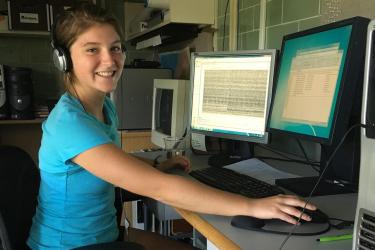 Katie Shelledy at computer