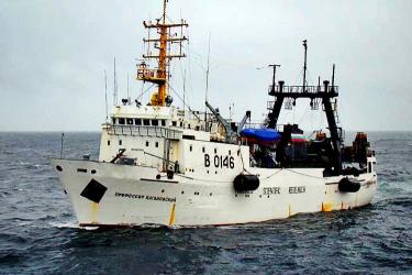 White ship at sea