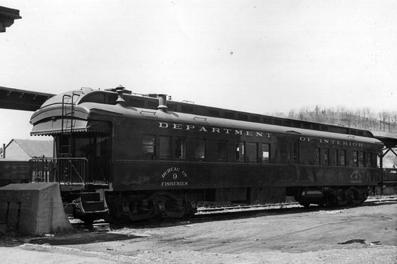 Bureau of Fisheries fish car on railroad track