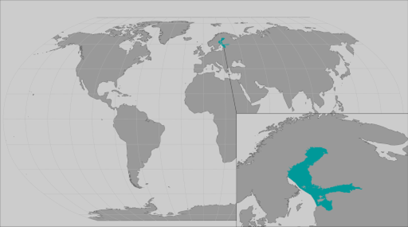 World map providing approximate representation of the Baltic subspecies of ringed seal