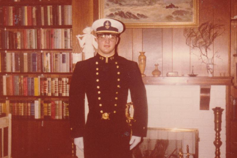 Mike Tosatto wearing a military uniform from the 1980s.