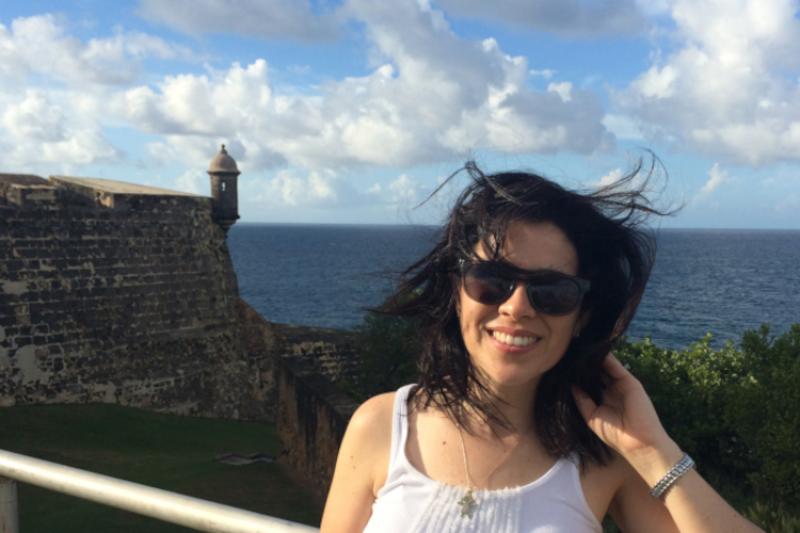 Vivian Matter visiting the Castillo San Felipe del Morro, Puerto Rico. 