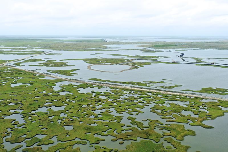 an aerial view of Longpoint Bayour is shown 