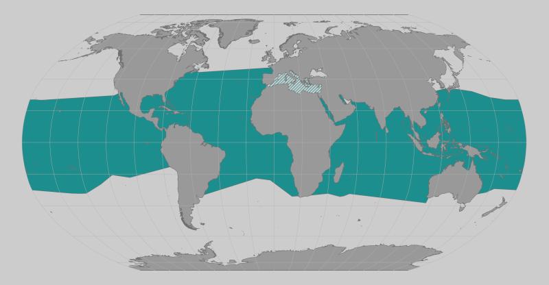oceanic white shark species range map