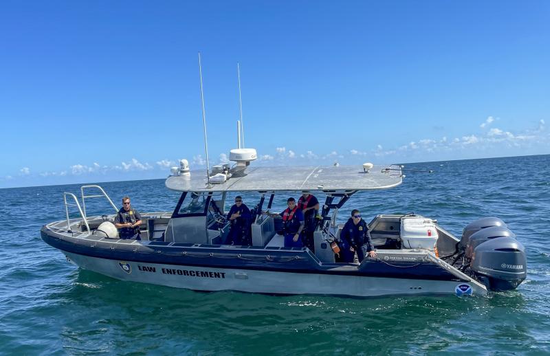 NOAA Officers on a charter patrol off the west coast of Florida.