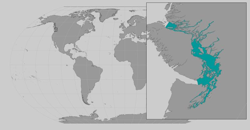 The map showing the rang of Rockfish yelloweye puget sound georgia basin DPS
