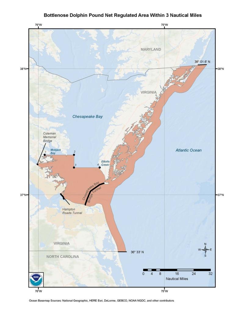Bottlenose Dolphin Take Reduction Plan Map & GIS Data for the Pound Net  Regulated Area