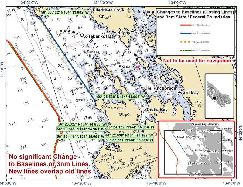 Chart for Tebenkof Bay and the Surrounding Area Chart for Tebenkof Bay and the Surrounding Area