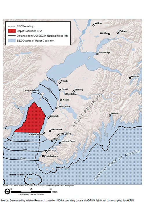Map showing the Cook Inlet Exclusive Economic Zone.
