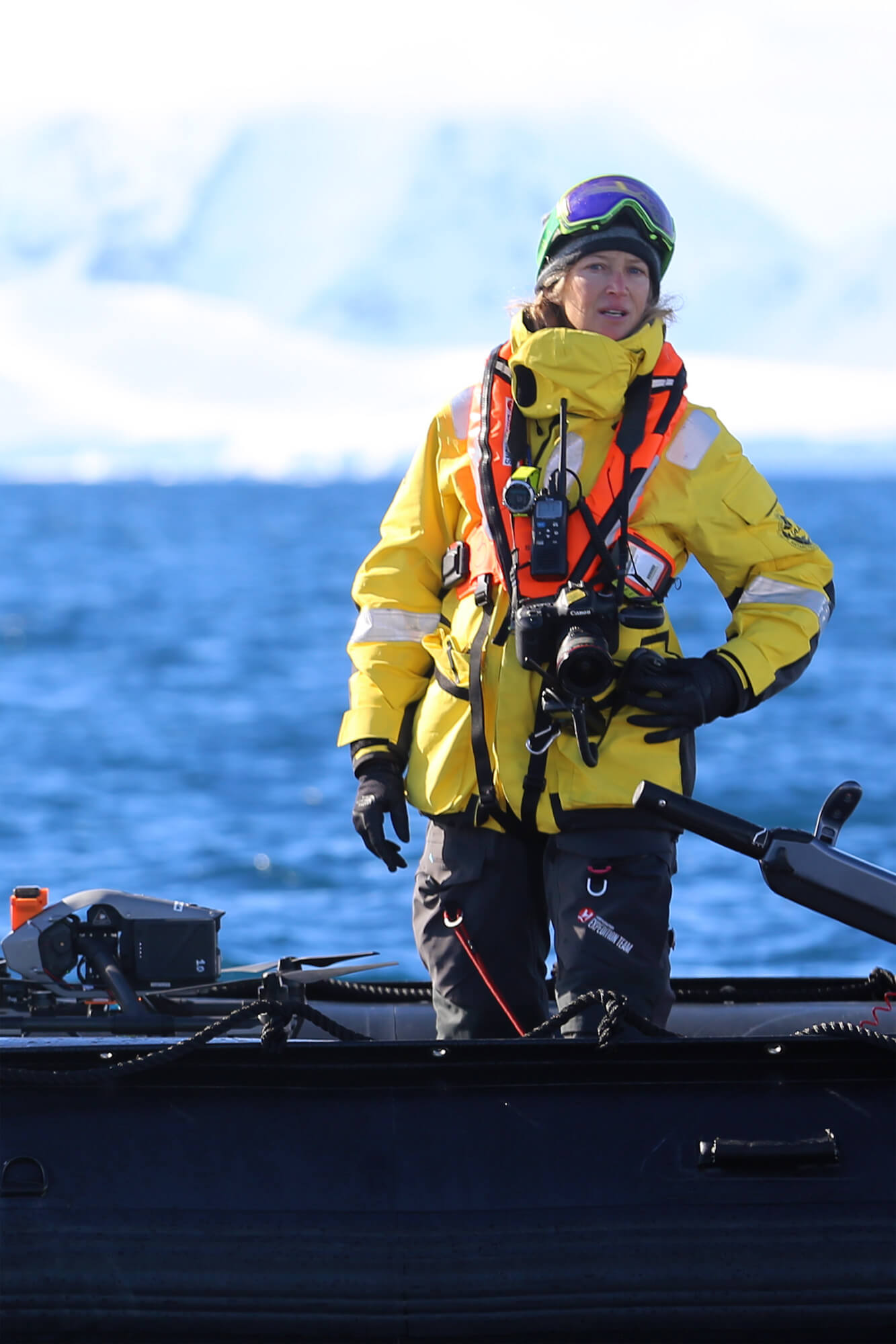 Kiirsten Flynn aboard a vessel at sea