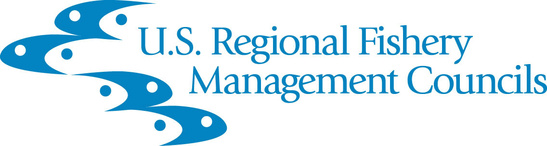 Blue text and logo for U.S. Regional Fishery Management Councils
