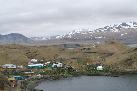 Aerial view of Atka, Alaska.