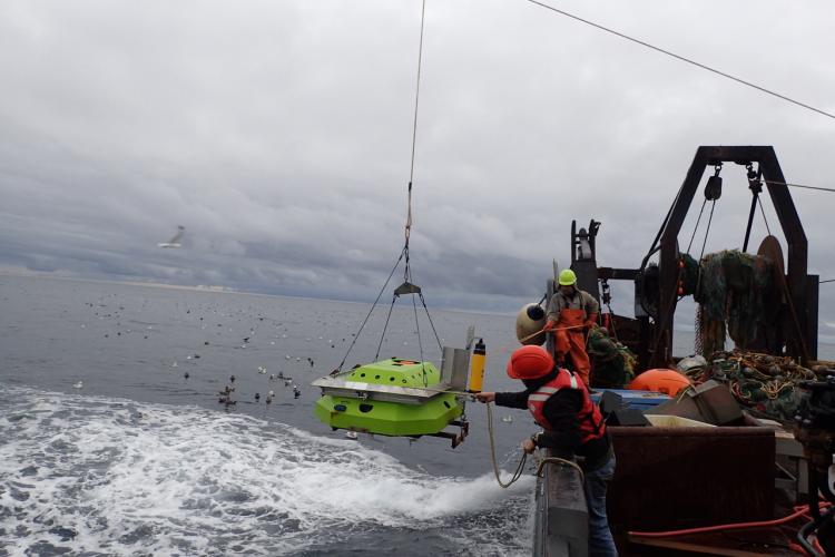 deploying echosounder in Alaska