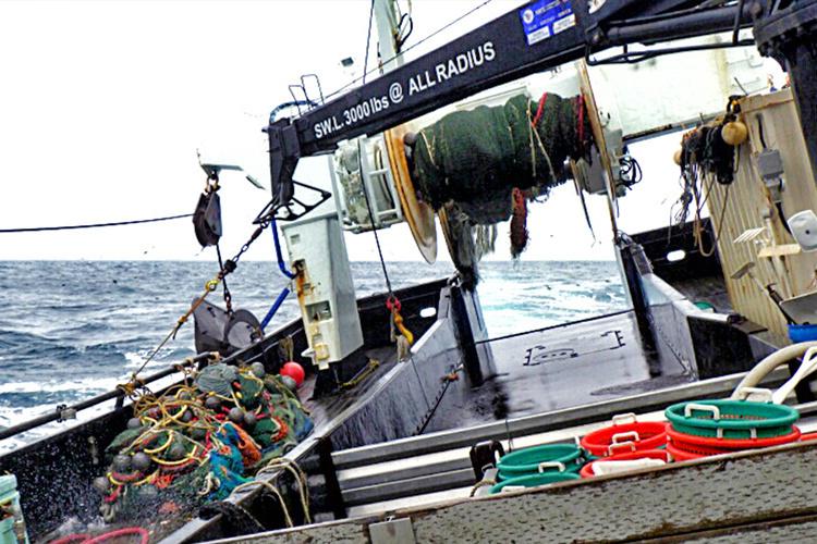 Boat tilted from rough waters