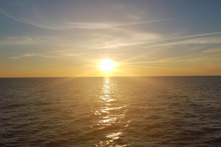 Sunrise from the survey boat..