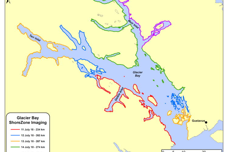 Map showing changes to landscape
