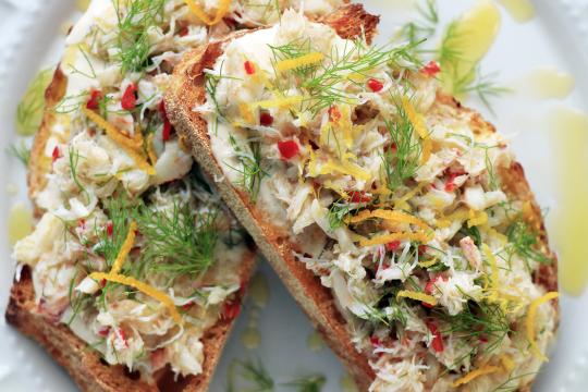 Photo of Jonah crab on toast