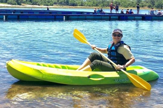 Erica Rule Kayaking with Girl Scouts