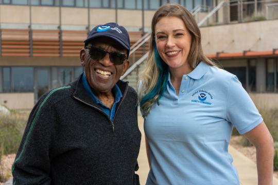 Al Roker with Danielle Blacklock, Director of NOAA's Office of Aquaculture