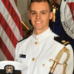 LTJG Tyler Aldrich in dress whites