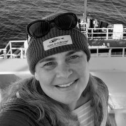 Amy Martins at sea.