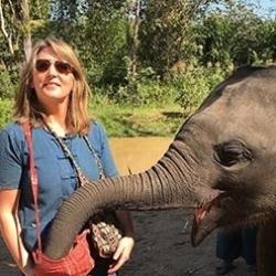 Kristie Balovich and elephant