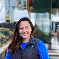 Woman smiling on a boat 