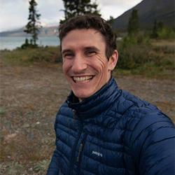 Portrait of scientist in blue coat
