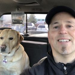 Carl Greene and his dog