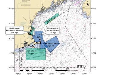 New and old restricted areas for lobster and Jonah crab trap pot fishermen