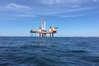  Pile driving station installing new wind turbine foundations.