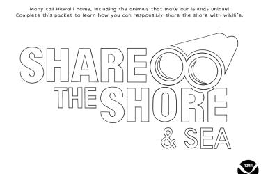 Cover page of Share the Shore & Sea in black and white.