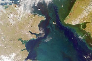 Satellite view of the Bering Strait 