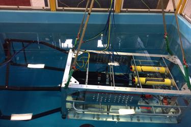 Deep See, with modified test equipment ready for testing. 