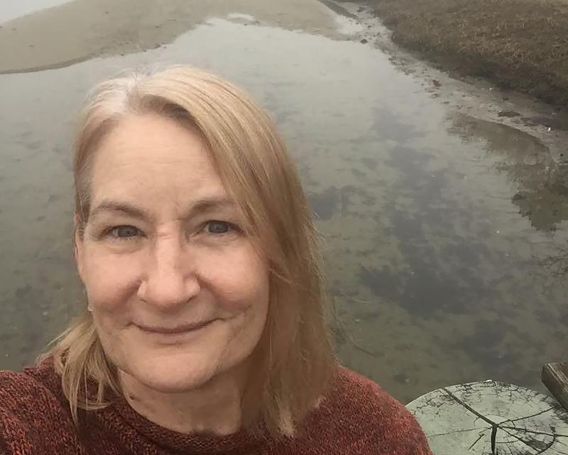Susan-Marie Stedman at the Cape Cod salt marsh and tidal creek