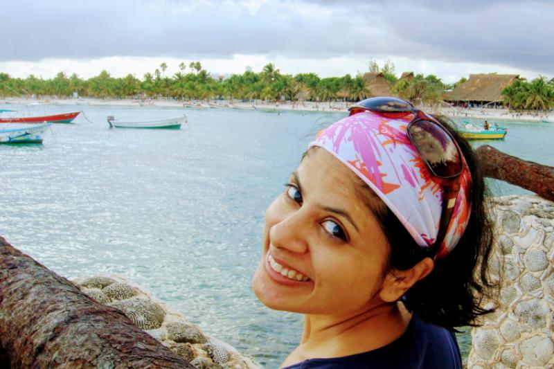 Mridula Srinivasan after a dive.