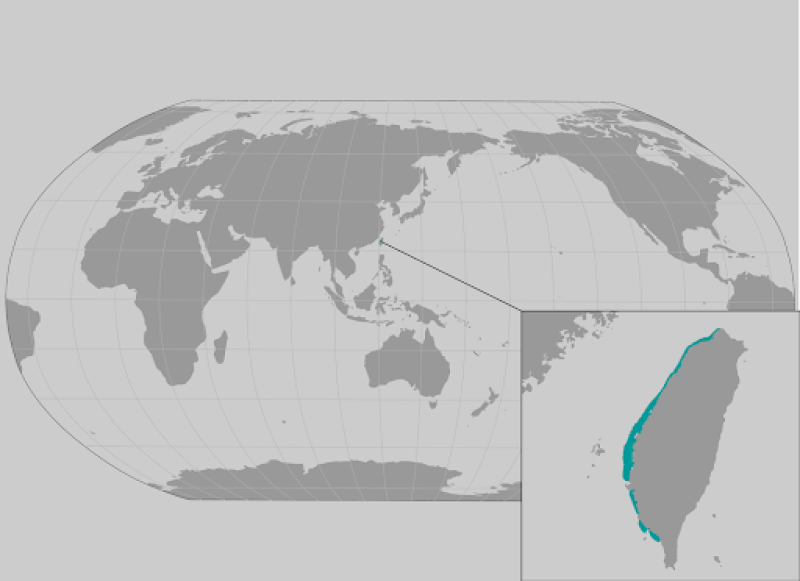Taiwanese humpback dolphin range map