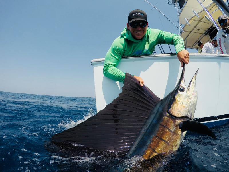 Recreational fisherman with Atlantic Sailfish